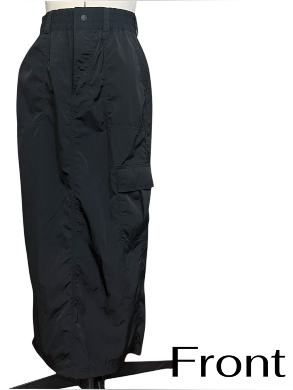 NWT nylon cargo maxi skirt